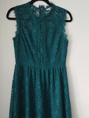 Speechless Teal Lace Sleeveless Fit-and-Flare Dress